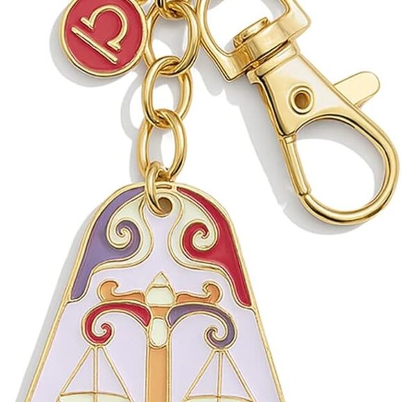 Zodiac Sign Keychain Enamel Metal Gift for Astrology Lovers Compact Durable - Picture 1 of 7